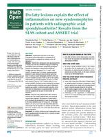 Do fatty lesions explain the effect of inflammation on new syndesmophytes in patients with radiographic axial spondyloarthritis?