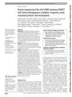 Exome sequencing links the SUMO protease SENP7 with fatal arthrogryposis multiplex congenita, early respiratory failure and neutropenia