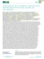 Rooting depth and xylem vulnerability are independent woody plant traits jointly selected by aridity, seasonality, and water table depth