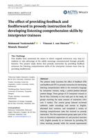 The effect of providing feedback and feedforward in prosody instruction for developing listening comprehension skills by interpreter trainees