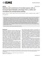 Selection and enrichment of microbial species with an increased lignocellulolytic phenotype from a native soil microbiome by activity-based probing