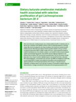 Dietary butyrate ameliorates metabolic health associated with selective proliferation of gut Lachnospiraceae bacterium 28-4