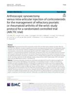 Arthroscopic synovectomy versus intra-articular injection of corticosteroids for the management of refractory psoriatic or rheumatoid arthritis of the wrist