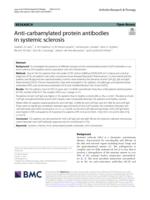 Anti-carbamylated protein antibodies in systemic sclerosis
