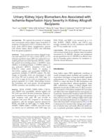 Urinary kidney injury biomarkers are associated with ischemia-reperfusion injury severity in kidney allograft recipients