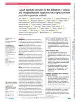 EULAR points to consider for the definition of clinical and imaging features suspicious for progression from psoriasis to psoriatic arthritis