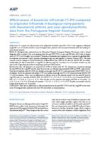 Effectiveness of biosimilar infliximab CT-P13 compared to originator infliximab in biological-naive patients with rheumatoid arthritis and axial spondyloarthritis