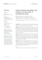 Carbon dioxide tolerability and toxicity in rat and man