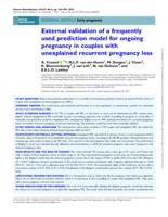 External validation of a frequently used prediction model for ongoing pregnancy in couples with unexplained recurrent pregnancy loss