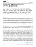 Novel diagnostic DNA methylation episignatures expand and refine the epigenetic landscapes of Mendelian disorders