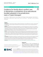 Guidance for family about comfort care in dementia