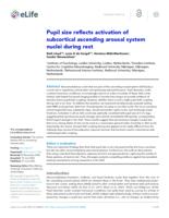 Pupil size reflects activation of subcortical ascending arousal system nuclei during rest