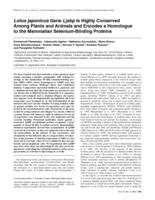 Lotus japonicus gene ljsbp is highly conserved among plants and animals and encodes a homologue to the mammalian selenium-binding proteins