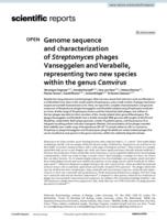 Genome sequence and characterization of Streptomyces phages Vanseggelen and Verabelle, representing two new species within the genus Camvirus