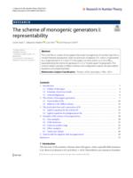 The scheme of monogenic generators I