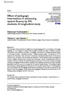 Effect of pedagogic intervention in enhancing speech fluency by EFL students