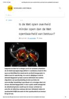 Is de Wet open overheid minder open dan de Wet openbaarheid van bestuur?