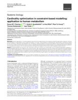 Cardinality optimization in constraint-based modelling: application to human metabolism
