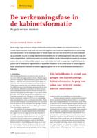 De verkenningsfase in de kabinetsformatie