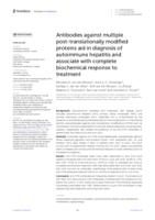 Antibodies against multiple post-translationally modified proteins aid in diagnosis of autoimmune hepatitis and associate with complete biochemical response to treatment