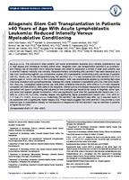 Allogeneic stem cell transplantation in patients >40 years of age with acute lymphoblastic leukemia