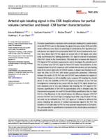 Arterial spin labeling signal in the CSF