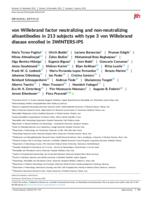 Von Willebrand factor neutralizing and non-neutralizing alloantibodies in 213 subjects with type 3 von Willebrand disease enrolled in 3WINTERS-IPS