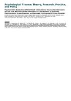 Psychometric evaluation of the Dutch International Trauma Questionnaire for the 11th Revision of the International Classification of Diseases Posttraumatic Stress Disorder and Complex Posttraumatic Stress Disorder