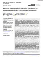 Predictors and moderators of three online interventions for eating disorder symptoms in a randomized controlled trial