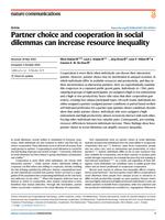 Partner choice and cooperation in social dilemmas can increase resource inequality