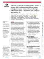 Anti-GM-CSF otilimab versus tofacitinib or placebo in patients with active rheumatoid arthritis and an inadequate response to conventional or biologic DMARDs