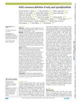 ASAS consensus definition of early axial spondyloarthritis