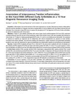Association of interosseous tendon inflammation in the hand with different early arthritides in a 10-year magnetic resonance imaging study