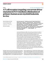 A T cell receptor targeting a recurrent driver mutation in FLT3 mediates elimination of primary human acute myeloid leukemia in vivo