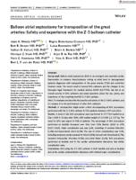 Balloon atrial septostomy for transposition of the great arteries