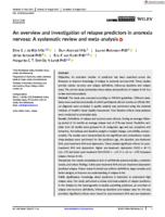 An overview and investigation of relapse predictors in anorexia nervosa