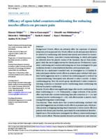 Efficacy of open‐label counterconditioning for reducing nocebo effects on pressure pain