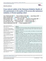 Cross-cultural validity of the Pulmonary Embolism Quality of Life questionnaire in the quality of life survey after pulmonary embolism
