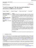 "Covid-19 is dangerous": the role of parental verbal threat information on children's fear of Covid-19