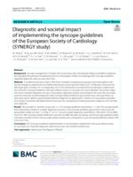 Diagnostic and societal impact of implementing the syncope guidelines of the European Society of Cardiology (SYNERGY study)