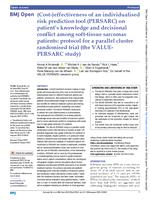 (Cost-)effectiveness of an individualised risk prediction tool (PERSARC) on patient's knowledge and decisional conflict among soft-tissue sarcomas patients