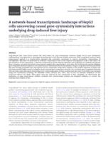 A network-based transcriptomic landscape of HepG2 cells uncovering causal gene-cytotoxicity interactions underlying drug-induced liver injury