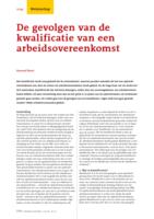 De gevolgen van de kwalificatie van een arbeidsovereenkomst