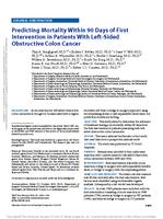 Predicting mortality within 90 days of first intervention in patients with left-sided obstructive colon cancer