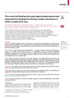 Time-restricted feeding attenuates hypercholesterolaemia and atherosclerosis development during circadian disturbance in APOE*3-Leiden.CETP mice