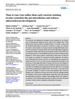 Time to run: late rather than early exercise training in mice remodels the gut microbiome and reduces atherosclerosis development