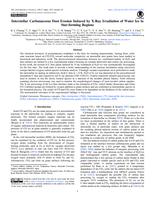 Interstellar carbonaceous dust erosion induced by X-ray irradiation of water ice in star-forming regions