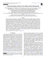 Clustered formation of massive stars within an ionized rotating disk