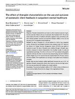 The effect of therapist characteristics on the use and outcome of systematic client feedback in outpatient mental healthcare