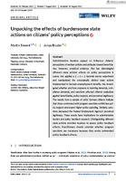 Unpacking the effects of burdensome state actions on citizens' policy perceptions